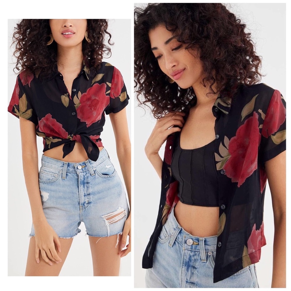 Urban Outfitters Floral Button Down Top